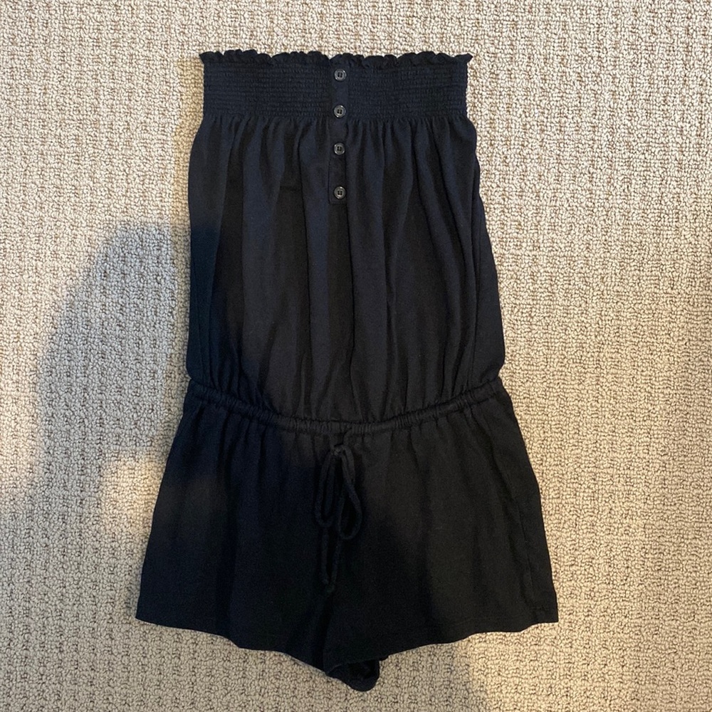 Black Stretch Romper / Beach Coverup